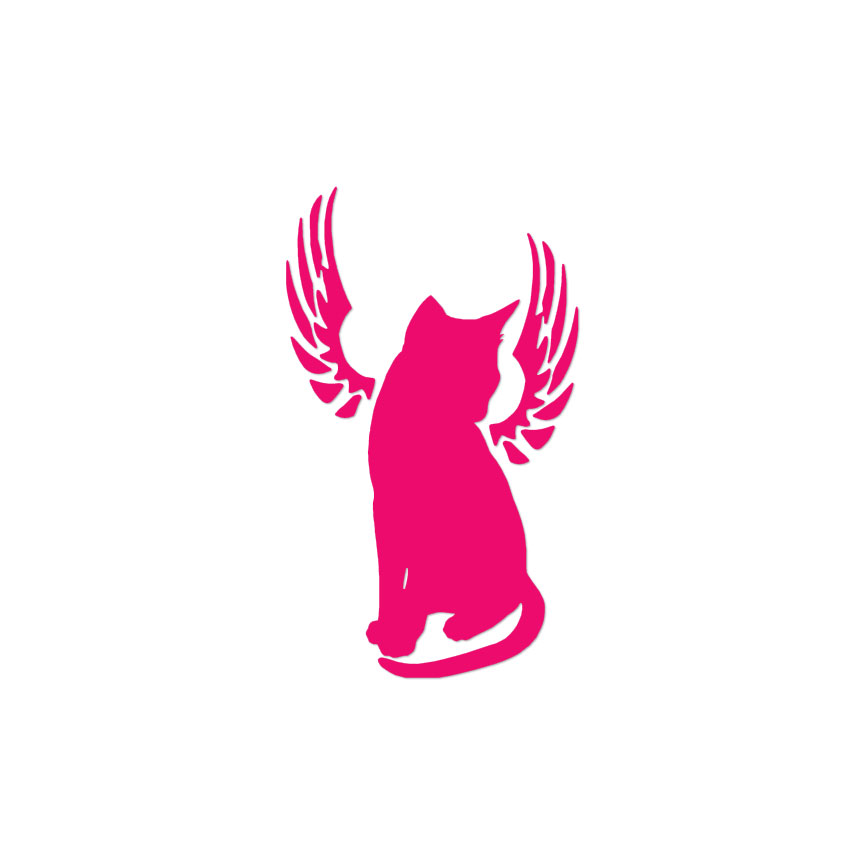 Angel Cat Memorial Wings - Decal Sticker - Multiple Colors & Sizes